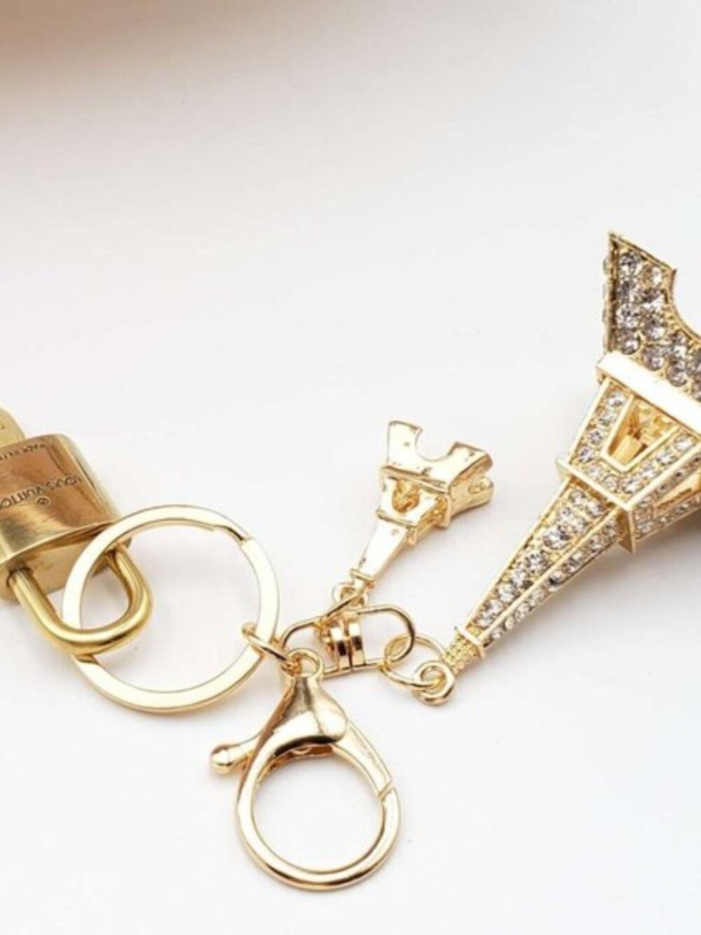 Authentic Louis Vuitton Padlock Gold 🔒 Key Set + Unbranded Keychain Charm - Picture 6 of 8